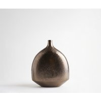 Vase Gutta B27 x T12 x H31 cm Aluminium Mokka Bronze Gegossen