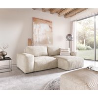 DELIFE Lanzo Ecksofa Cord Beige