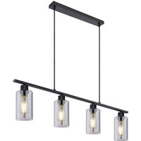 HADERA Pendellampe grau, schwarz 15465-4, B/H/T: 98 x 120 x 10 cm, Glas, Metall