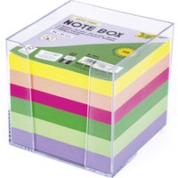 folia Zettelbox, Kunststoff, 90 x 90 mm, glasklar / farbig