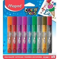 Maped Glitzerkleber COLOR, PEPS, 9 x 10,5 ml, Blisterkarte