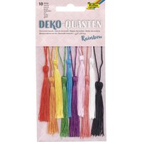 folia Deko-Quasten, RAINBOW, 10-farbig sortiert