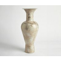 Vase Medora B27 x T27 x H71 cm Metall Alabaster Gold Handgemacht