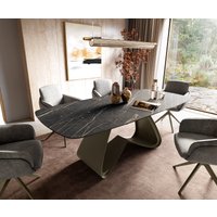 DELIFE Edge Esstisch Keramik Braun