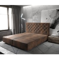 Boxspringgestell Dream-Great 180x200 cm Mikrofaser Braun – Bild 2