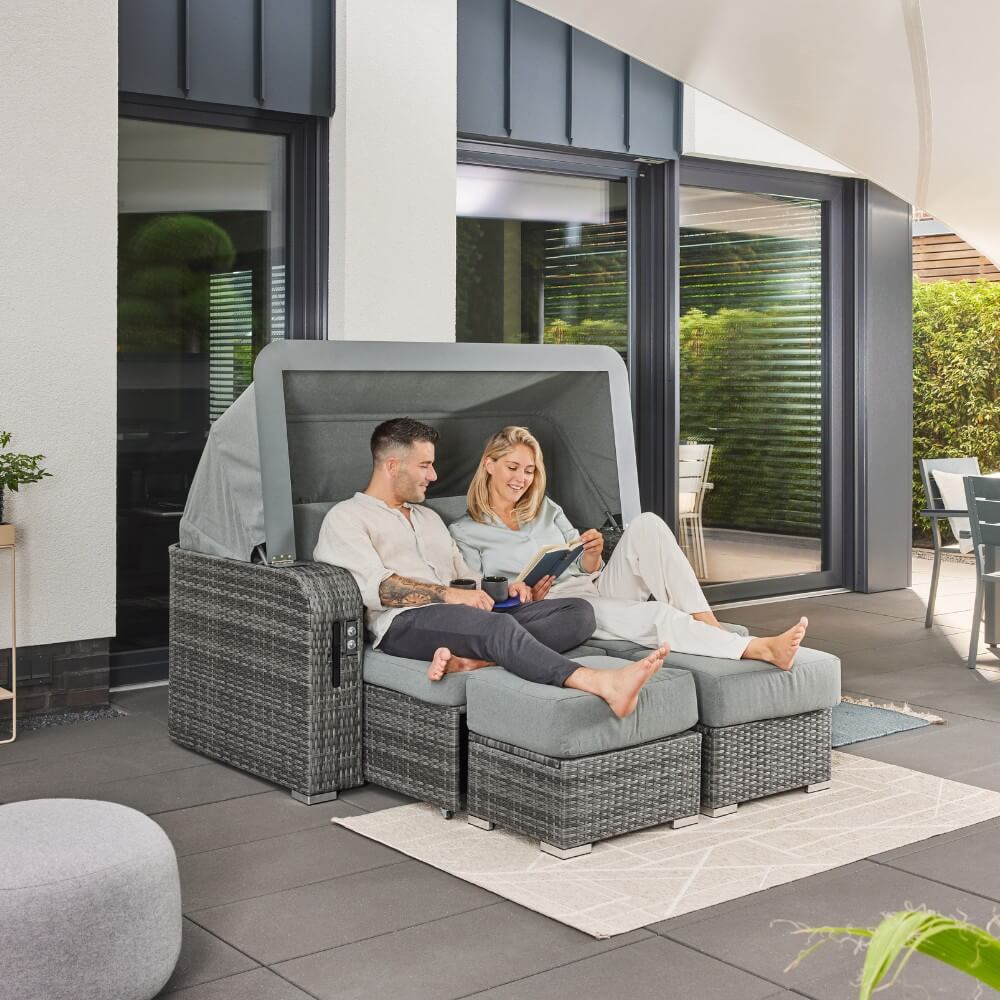 Home Deluxe 4058166239563 Strandkorb Grau – Bild 3