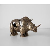 Figur Rinoro B53 x T19 x H30 cm Aluminium Oro Antico Handgemacht