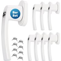 monzana® Fenstergriff 8er-Set Weiß abschließbar