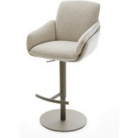 Barstuhl Luan-Flex Webstoff Soft Beige Drehfuß höhenverstellbar Metall Titanfarben