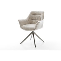 Drehstuhl Kaira-Flex Webstoff Soft Beige Kreuzgestell breit Graphit 360 drehbar Wippfunktion