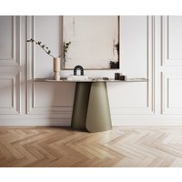 Konsolentisch Edge Boot 180x40 cm Keramik Patagonia Poliert Livos Metall Effektfinish Titan