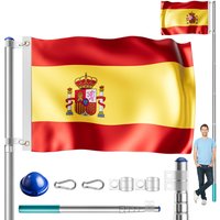 monzana Fahnenmast Alu 630cm inkl Spanien-Flagge