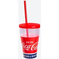 Coca Cola Trinkbecher mit Deckel und Trinkhalm, ca. 500 ml