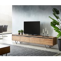 Lowboard Stonegrace 220x35 cm Akazie Natur 4 Türen Baumkante