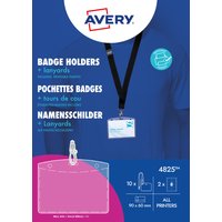 AVERY Namensschilder-Taschen mit Textilband, schwarz