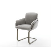 Freischwinger Luan-Flex mit Armlehnen Strukturstoff Soft Grau Freischwinger flach Effektfinish Titan