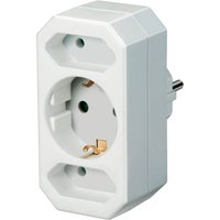 brennenstuhl Adapterstecker, Euro- und Schutzkontakt, weiß