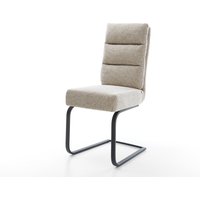 Freischwinger Pela-Flex Webstoff Soft Beige Freischwinger flach Schwarz Taschenfederkern
