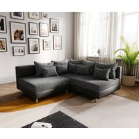 DELIFE Clovis Ecksofa Schwarz Rechts