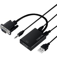 LogiLink VGA auf HDMI Konverter, 0,2 m, schwarz