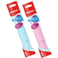Kores Flachlineal, 150 mm, transparent, farbig sortiert – Bild 2