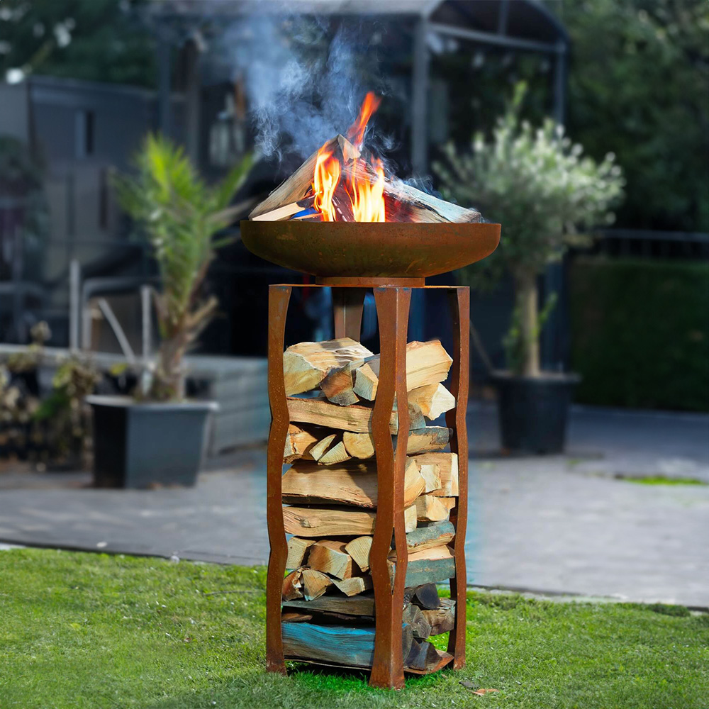 Feuerschale und Holzlager FRANK - Made in Germany – Bild 3
