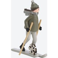 Deko-Skifahrerfigur aus Polyresin, ca. 14,5x10,5x4,5 cm