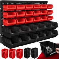 monzana Werkzeugwand Schwarz/Rot 32-tlg mit Stapelboxen – Bild 2