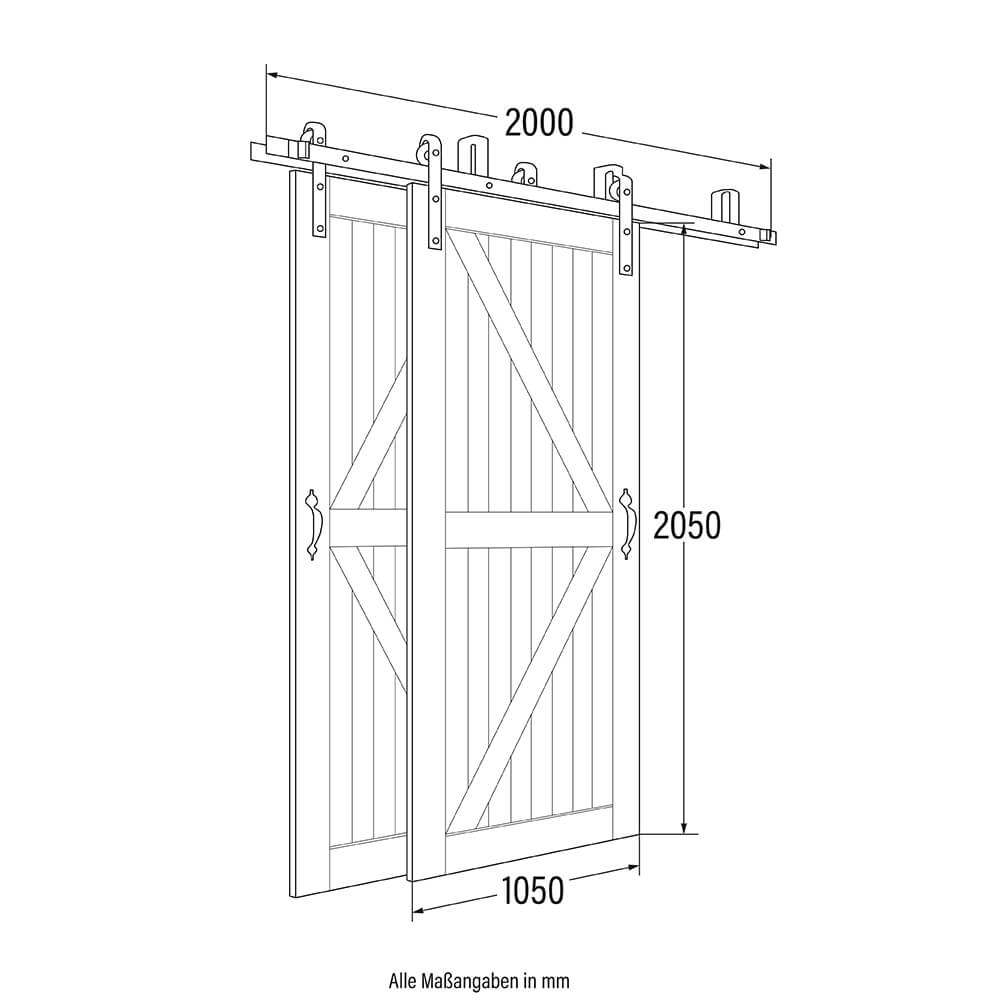 Doppelholzschiebetür SOLIA 205 x 105 cm – Bild 4