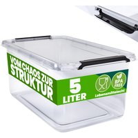 Deuba Aufbewahrungsbox 8er-Set 30x20x12cm 5L transparent stapelbar BPA-frei – Bild 2