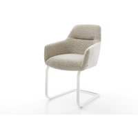 Freischwinger Pejo-Flex Webstoff Soft Beige Freischwinger flach Weiß Taschenfederkern