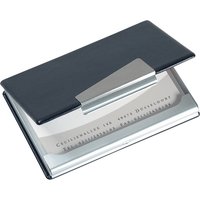 sigel Visitenkarten-Etui, Alu/Lederoptik, silber / schwarz