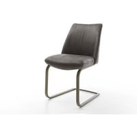 Freischwinger Elso-Flex Mikrofaser Anthrazit Vintage Freischwinger flach Effektfinish Titan Taschenfederkern
