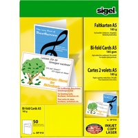 sigel PC-Faltkarten, A5 (A4), 185 g/qm, hochweiß, Edelkarton – Bild 2