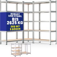 monzana Schwerlast- und Eckregal 3er-Set verzinkt je 875kg