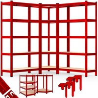 monzana Schwerlast- und Eckregal 3er-Set Rot je 875kg – Bild 2
