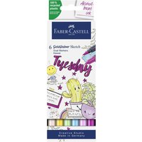 FABER-CASTELL Sketch Marker GOLDFABER, 6er Etui Kawaii – Bild 2