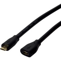 LogiLink Micro USB 2.0 Verlängerungskabel, 2,0 m, schwarz