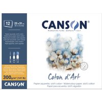 CANSON Aquarellblock, Coton d, Art, 230 x 310 mm, naturweiß