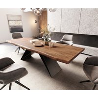 DELIFE Esstisch Edge Akazie Schwarz