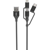 ANSMANN 3in1 Daten- & Ladekabel, Lightning/USB-C/Micro-USB