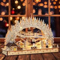 monzana Weihnachts LED Schwibbogen Winterdorf