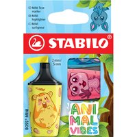 STABILO Textmarker BOSS MINI Animal Vibes, 3er Kartonetui