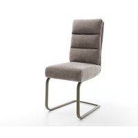 Freischwinger Pela-Flex Strukturstoff Soft Taupe Freischwinger flach Effektfinish Titan Taschenfederkern
