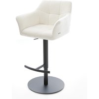 Barstuhl Yulo-Flex Bouclé Soft Beige Drehfuß höhenverstellbar Metall Schwarz