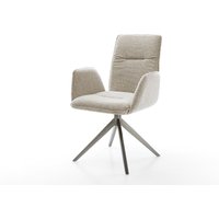 Drehstuhl Vinja-Flex Webstoff Soft Beige Kreuzgestell breit Graphit 360 drehbar Wippfunktion