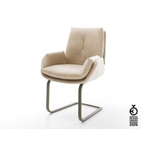 Freischwinger Clea-Flex Mikrofaser Beige Vintage Freischwinger flach Effektfinish Titan – Bild 2