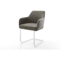 Freischwinger Greg-Flex Bouclé Soft Schlamm Freischwinger flach Weiß Taschenfederkern
