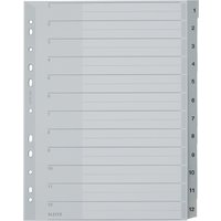 LEITZ Kunststoff-Register, Zahlen, A4 Überbreite, 1-12, grau – Bild 2