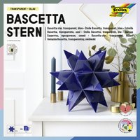 folia Faltblätter Bascetta-Stern, blau-transparent